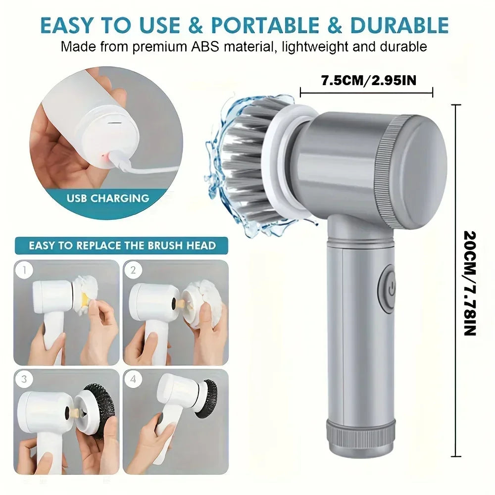 Electric Spin Scrubber, Bathroom Cordless Cleaning Brush Power Scrubber